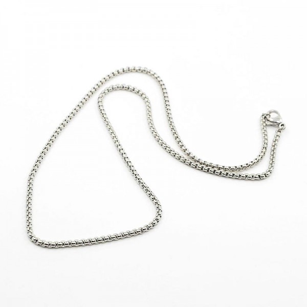 1x Edelstahl 316 Halskette 44cm 2mm x Erbskette - Schmuckzubehör - Leisure-Beads DIY