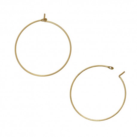 Leisure-Beads - 4x Creolen 25mm antikgoldfarben Weinglasringe mit geschlossener Öse - Tischdeko Weinglasringe