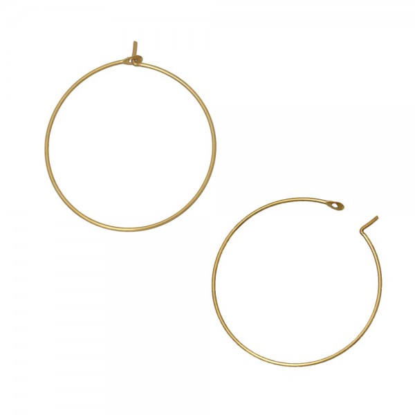 4x Creolen 25mm antikgoldfarben Weinglasringe mit geschlossener Öse - Tischdeko Weinglasringe - Leisure-Beads DIY