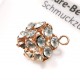 1x rosegoldfarben Würfel mit Strass Schmuckanhänger ca. 12x12mm goldfarben Strasswürfel - goldfarben Schmuckzubehör