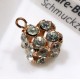 1x rosegoldfarben Würfel mit Strass Schmuckanhänger ca. 12x12mm goldfarben Strasswürfel - goldfarben Schmuckzubehör