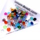 50 St. 4x3mm geschliffene Kristallglasperlen mit Glanz im bunten Perlenmix - buntes Schmuckzubehör