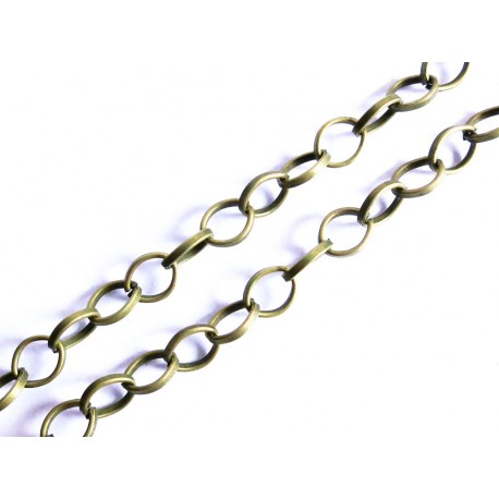 Leisure-Beads - 1m bronzefarbene Kette 8x6mm Gliederkette - Schmuckzubehör