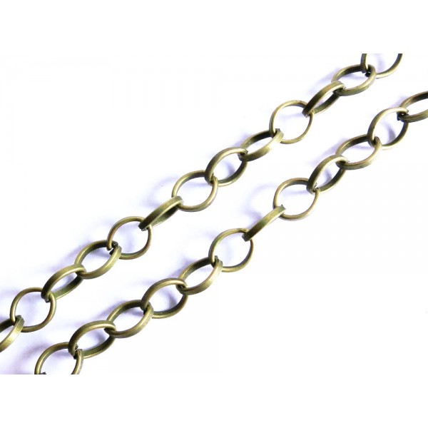 1m bronzefarbene Kette 8x6mm Gliederkette - Schmuckzubehör - Leisure-Beads DIY