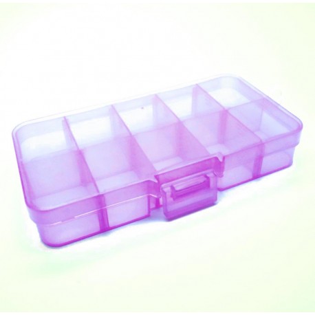 Leisure-Beads - Lila Sortierbox 132x68x23mm transparente Aufbewahrungsbox - Schmuckzubehör Aufbewahrungsbox