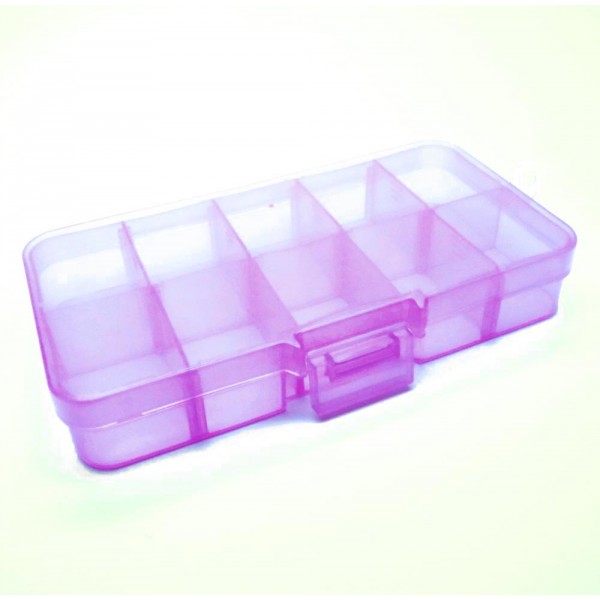 Lila Sortierbox 132x68x23mm transparente Aufbewahrungsbox - Schmuckzubehör Aufbewahrungsbox - Leisure-Beads DIY