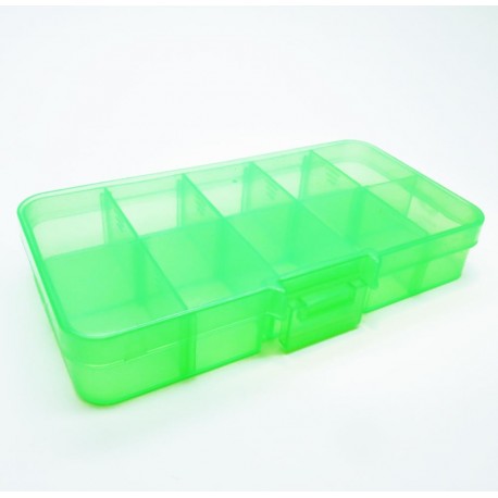 Leisure-Beads - Grüne Sortierbox 132x68x23mm transparente Aufbewahrungsbox - Schmuckzubehör Aufbewahrungsbox