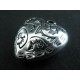 1x Dicker Herz Anhänger ca. 25x24mm silberfarben Schmuckanhänger