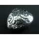 1x Dicker Herz Anhänger ca. 25x24mm silberfarben Schmuckanhänger - Leisure-Beads DIY