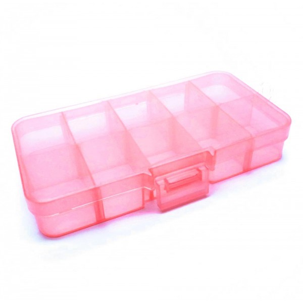Pink Sortierbox 132x68x23mm transparente Aufbewahrungsbox - Schmuckzubehör Aufbewahrungsbox - Leisure-Beads DIY