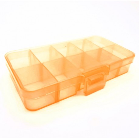 Leisure-Beads - Orange Sortierbox 132x68x23mm transparente Aufbewahrungsbox - Schmuckzubehör Aufbewahrungsbox