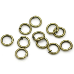 Leisure-Beads - 50x bronzefarben Biegering 5mm x 0,9mm runder Bindering bronzefarben Schmucktzubehör