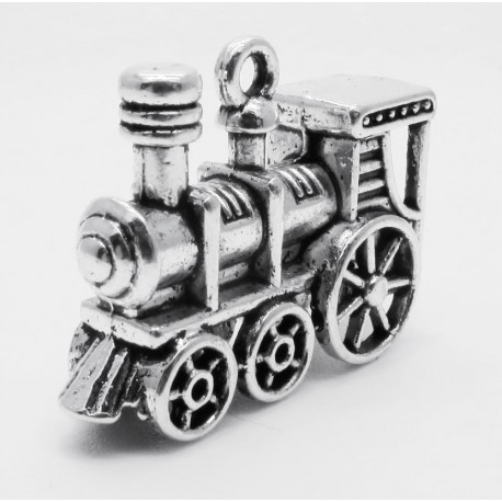 Leisure-Beads - 1x silberfarben Lokomotive Anhänger 28x21x9,5mm silberfarben Schmuckanhänger - Schmuckzubehör