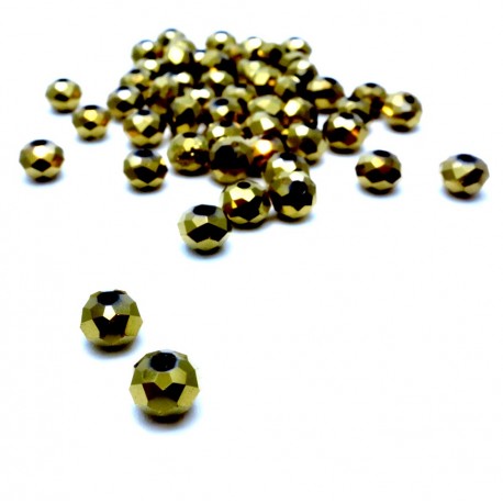 Leisure-Beads - 50x Glasperlen 6x4mm goldfarben Rondelle - Schmuckzubehör Glasperlen