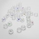 50 St. 6x4mm geschliffene Kristallglasperlen transparent mit Glanz - Schmuckzubehör