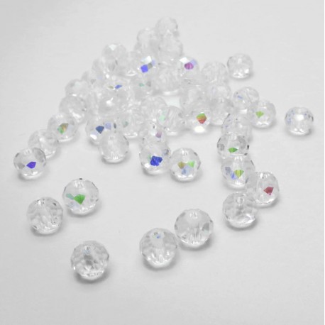 Leisure-Beads - 50x 6x4mm Glasperlen transparent mit Glanz - Schmuckzubehör