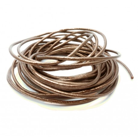 Leisure-Beads - 5m braune Lederschnur 2mm Perlglanz Lederband - Schmuckzubehör Lederband