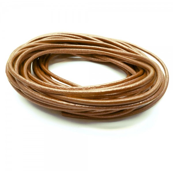 5m nougatbraune Lederschnur 2mm Perlglanz Lederband - Schmuckzubehör Lederband - Leisure-Beads DIY