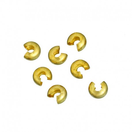 Leisure-Beads - 20 goldfarbene Kaschierperlen 6x4mm Cover Crimp Perlen - Schmuckzubehör