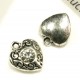 1x Herz Strass Anhänger 12x10mm silber Herz Anhänger Herz Schmuckanhänger - Schmuckzubehör