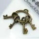 2x bronze Schlüsselbund 14x23mm Schmuckanhänger - bronze Schmuckzubehör - Leisure-Beads DIY