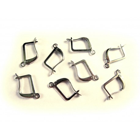 Leisure-Beads - 1 Paar silberfarben Brisuren 17x11mm Ohrhaken - Schmuckzubehör zum Ohrringe selbermachen