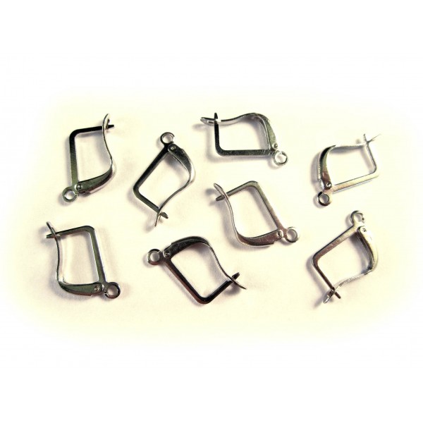 1 Paar silberfarben Brisuren 17x11mm Ohrhaken - Schmuckzubehör zum Ohrringe selbermachen - Leisure-Beads DIY