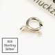 1x Sterling Silber Federring 7mm Kettenverschluss 925 silberfarben - Schmuckzubehör