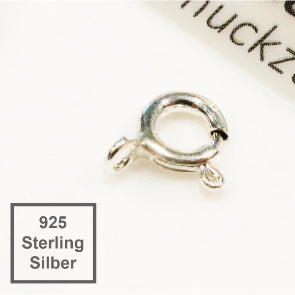 1x Sterling Silber Federring 7mm Kettenverschluss 925 silberfarben - Schmuckzubehör - Leisure-Beads DIY