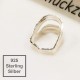 1x Sterling Silber Collierschlaufe 9x7x5mm Haken für Anhänger 925 Silber - 925 Schmuckzubehör Anhängerhaken