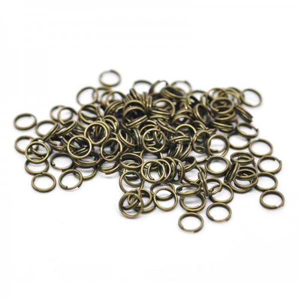 20x Spaltring 6mm rund bronzefarben Doppelringe - Schmuckzubehör - Leisure-Beads DIY