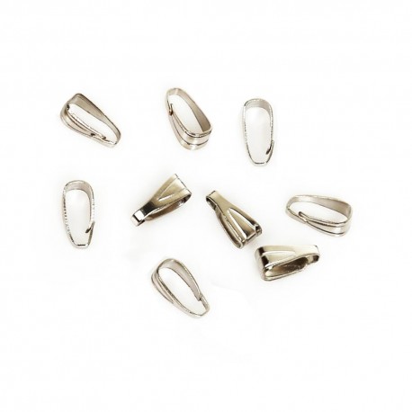 Leisure-Beads - 10x silberfarben Collierschlaufe 7x3mm Anhängerhaken - Schmuckzubehör
