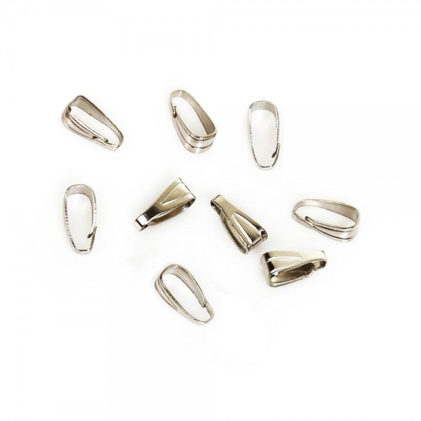 10x silberfarben Collierschlaufe 7x3mm Anhängerhaken - Schmuckzubehör - Leisure-Beads DIY