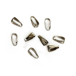 10x gunmetal Collierschlaufe 7x3mm Anhängerhaken gunmetal Schmuckzubehör