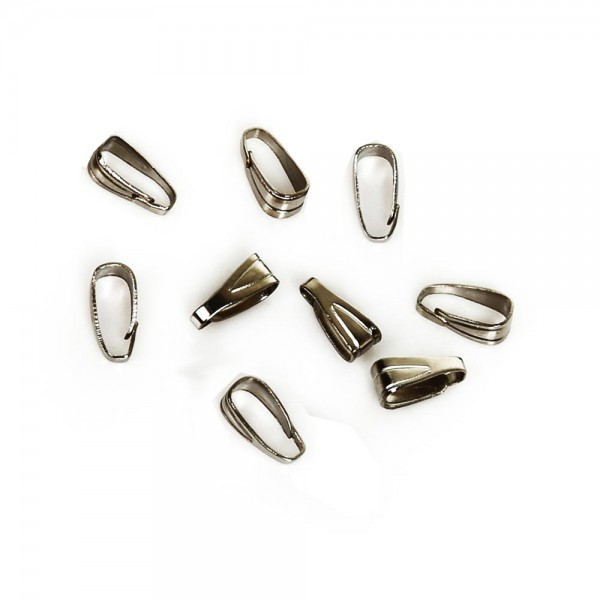 10x gunmetal Collierschlaufe 7x3mm Anhängerhaken gunmetal Schmuckzubehör - Leisure-Beads DIY