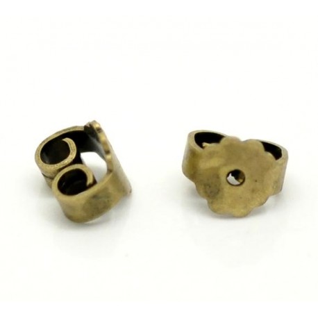 Leisure-Beads - 10x bronzefarbene Ohrstopper 6x5mm für Ohrstecker - Schmuckzubehör