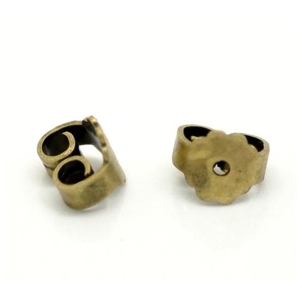10x bronzefarbene Ohrstopper 6x5mm für Ohrstecker - Schmuckzubehör - Leisure-Beads DIY