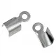 4x Edelstahl Endkappe 9x5mm silber Bandklemmen - Edelstahl Schmuckzubehör Endkappe - Leisure-Beads DIY