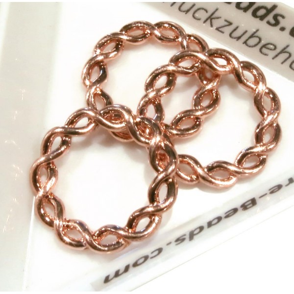 1x rosegoldfarben Ring 20mm Loch 13mm geschlossen filigran - Schmuckzubehör - Leisure-Beads DIY