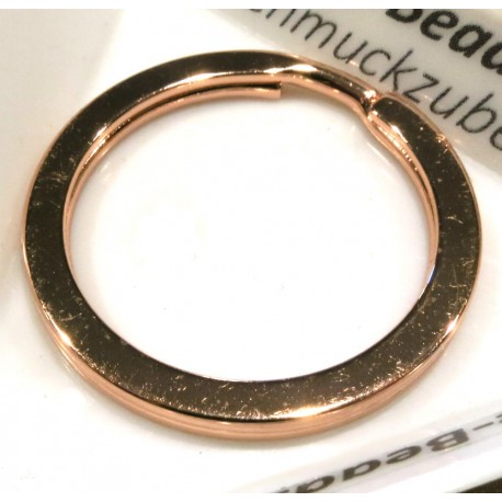Leisure-Beads - 1x Schlüsselring rosegoldfarben 30mm Ring - Schlüsselanhänger basteln
