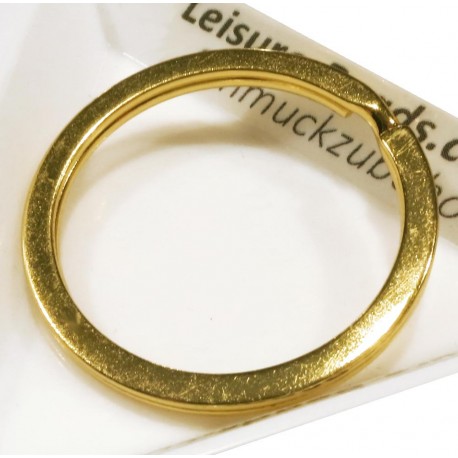 Leisure-Beads - Schlüsselring goldfarben 35mm goldfarbener Schlüsselring Ring stabil und massiv - Schmuckzubehör