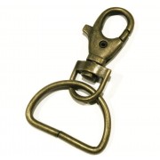 1x bronze Karabinerhaken 51mm mit Halbring 38x23mm - bronze Schlüsselanhänger basteln