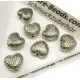 2x Herz Metallperle 10x9mm silberfarben Silberherz Spacer - Schmuckzubehör Metallperlen - Leisure-Beads DIY