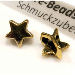 Leisure-Beads - 1x goldfarben Stern Schiebeperle 10x6mm Innen 6x2mm - Schmuckzubehör Schiebeperle