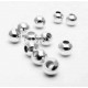 10x glatte Metallperlen 4mm silberfarben Mini Kugel Spacer - Schmuckzubehör Metallperlen
