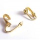 2 Stück goldfarben Ohrclips ca. 17x9mm zum Bekleben für gebohrte Perlen - Schmuckzubehör zum Ohrclips selbermachen