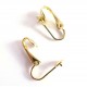 2 Stück goldfarben Ohrclips ca. 17x9mm zum Bekleben für gebohrte Perlen - Schmuckzubehör zum Ohrclips selbermachen