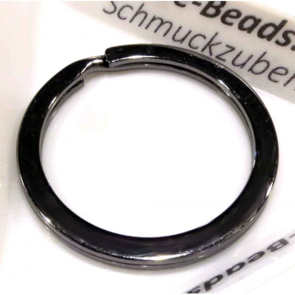 Gunmetal Schlüsselring 30mm Doppelring - Schlüsselanhänger basteln - Leisure-Beads DIY
