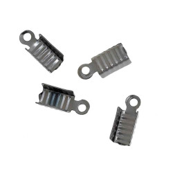 Leisure-Beads - 10x gunmetal Endkappe 12x5mm Schmuckband Klemme - Schmuckzubehör Endkappe