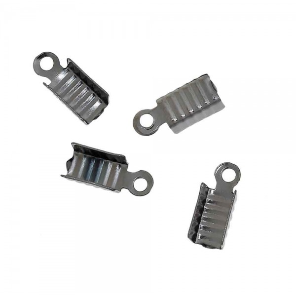 10x gunmetal Endkappe 12x5mm Schmuckband Klemme - Schmuckzubehör Endkappe - Leisure-Beads DIY